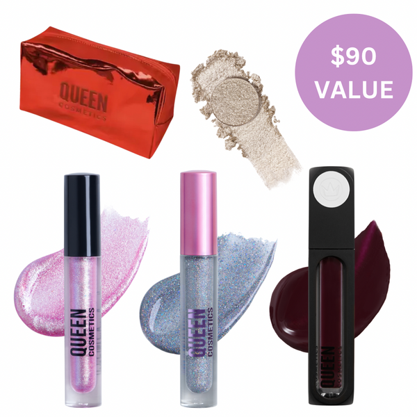 Rave girl essentials: red bag, electric, ultra violet, star girl, moon stone - Queen cosmetics 